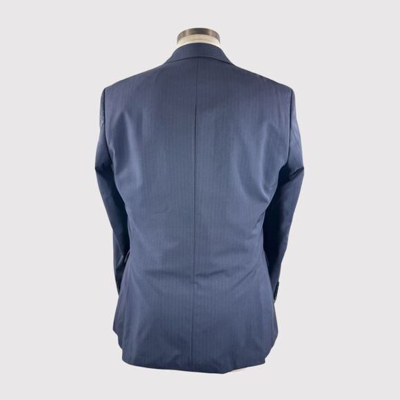 HUGO BOSS Mens Blazer Blue Pasolini Movie Pinstriped Comfort Fit Suit Jacket 38R - Picture 2 of 13